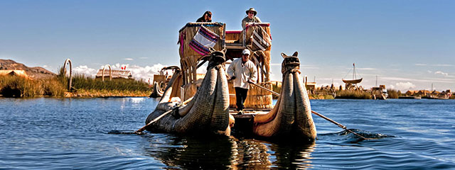 Los Uros Island in Lake Titicaca